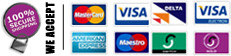 Credit / Debit cards we accept