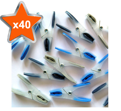 40 x Strong Large Clothes Line Pegs with Deluxe Rubber Grip