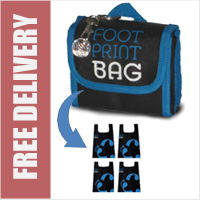 Footprint Bag Reusable Shopping Bag 4 Pack Blue Original