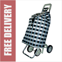 Marketeer 2 x 4 Fashion Shopping Trolley Silver Check