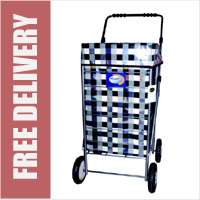 Marketeer Shoppy 4 Wheel Shopping Trolley Silver Check