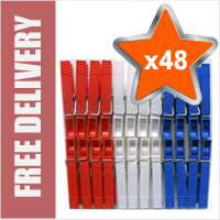 48 x High Quality Plastic Clothes Line Pegs