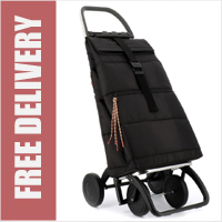 Rolser Pack BIG POLAR 4 Wheel Shopping Trolley with Large Capacity Buckle Closure Bag Black