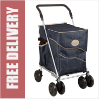 Sholley Sholeco Shopping Trolley in Deluxe Dark Blue Check (Standard Size)
