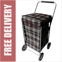 Stafford 4 Wheel Shopping Trolley Black Check