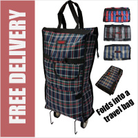 Stafford Lightweight Folding 2 Wheel Shopping Trolley Travel Bag