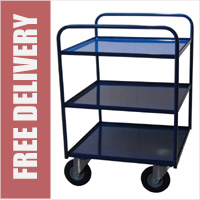 Two Or Three Shelf Trolley with Pneumatic Castors