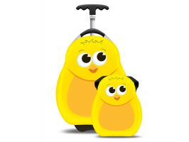 Cuties & Pals Chico the Chick - Hard Shell Backpack & Trolley Case Set