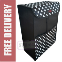 Deluxe Replacement Spare Bag for Two Wheeled Shopping Trolley Frame Black with White Polka Dots (56 x 38 x 22cm)