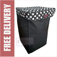 Deluxe Replacement Spare Bag for 4 or 6 Wheel Cage Trolley Black with White Polka Dots (56 x 34 x 33cm)