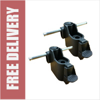 Pair of Replacement Double Axle Fittings for 6 Wheel Swivel Shopping Trolley Frame
