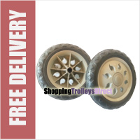 2 x Replacement Spare Wheels for Shopping Trolleys and Carts