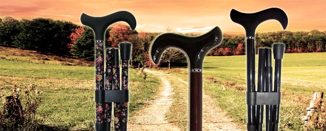 Carbon fibre walking sticks