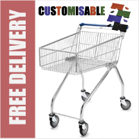 100 Litre New Shallow Wire/Metal Supermarket Shopping Trolley