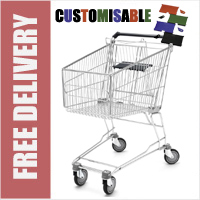 120 Litre New Medium Wire/Metal Supermarket Shopping Trolley