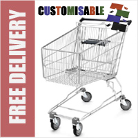 140 Litre New Medium Wire/Metal Supermarket Shopping Trolley