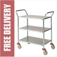 3 Shelf Galvanised Trolley