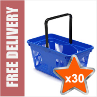 30 x 24 Litre Plastic Hand Baskets (Blue)