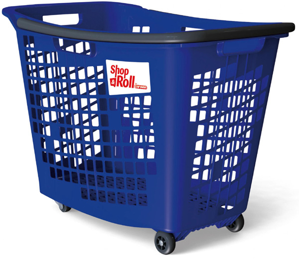 55 Litre Horizontal Shopping Basket with 4 Wheels - Blue #1