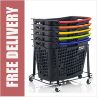 Trolley Basket Stacker / Plinth with Wheels and Brakes (for 55 Litre Horizontal Trolley Baskets)