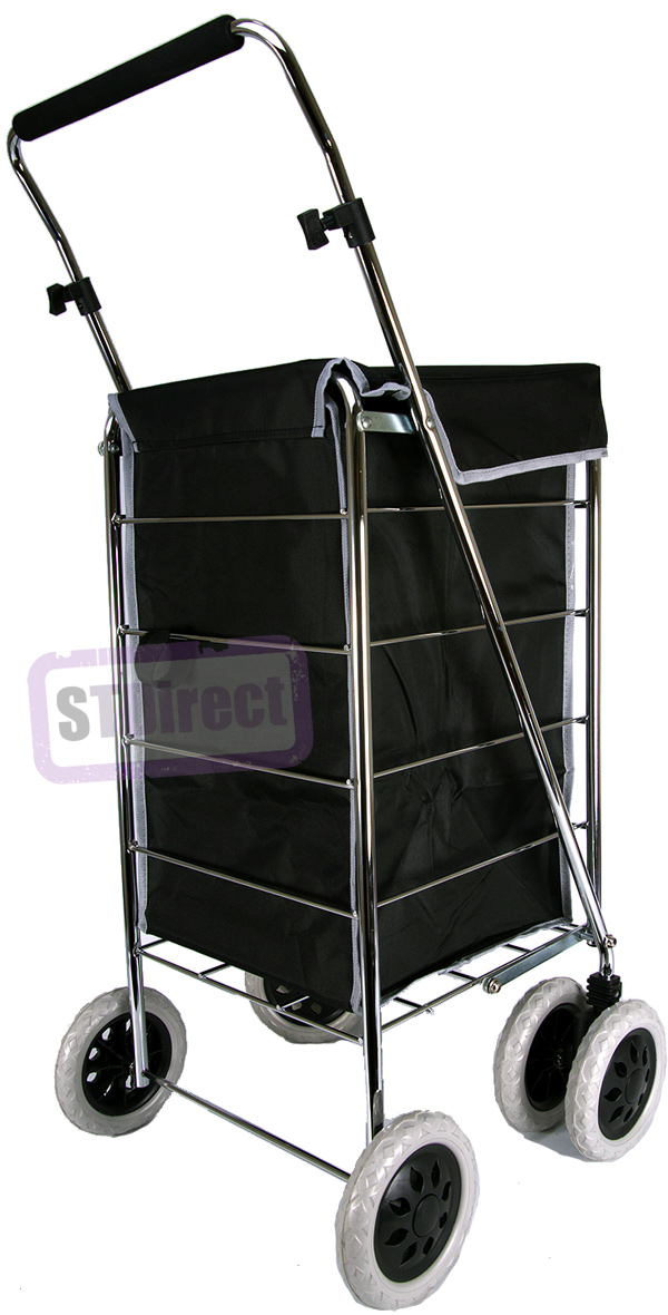 Alaska Premium 6 Wheel Swivel Shopping Trolley with Adjustable Handle Black with Grey Trim #2