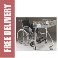 62 Litre Disabled Wire/Metal Supermarket Shopping Trolley to Connect with Wheelchair
