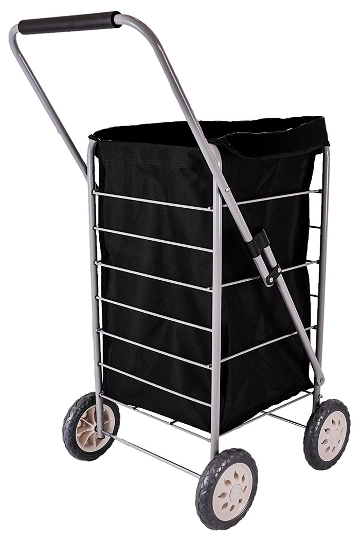 Stafford 4 Wheel Shopping Trolley Plain Black #2