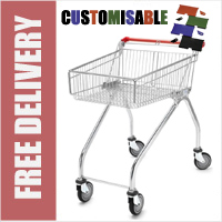 80 Litre New Shallow Wire/Metal Supermarket Shopping Trolley