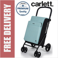 Carlett Lett470 Urban Family Deluxe XL Capacity Folding 6 Wheel Swivel Shopping Trolley with Park Brake Mint Green
