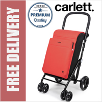 Carlett Lett470 Urban Family Deluxe XL Capacity Folding 6 Wheel Swivel Shopping Trolley with Park Brake Sun Orange
