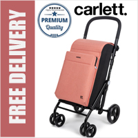 Carlett Lett470 Urban Family Deluxe XL Capacity Folding 6 Wheel Swivel Shopping Trolley with Park Brake Salmon