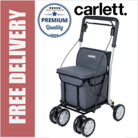 Carlett Lett800M Comfort Move Deluxe Mobility Walk & Sit Folding 6 Wheel Swivel Shopping Trolley Rollator with Seat and Brakes Ice