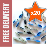 20 x Strong Large Clothes Line Pegs with Deluxe Rubber Grip