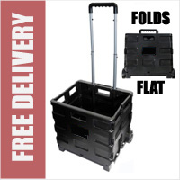 Folding Boot Cart / Crate Lightweight Strong Shopping Trolley on Wheels (25KG CAPACITY)