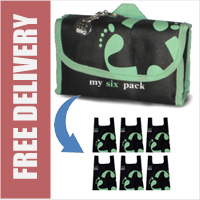 Footprint Bag Reusable Shopping Bag 6 Pack Green Original