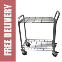 Galvanised Wire Shelf Trolley