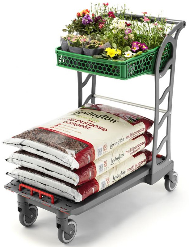 Flatbed Two Tier Trolley with Foldable 35 Litre Top Basket (DIY/Garcen Centre) #7