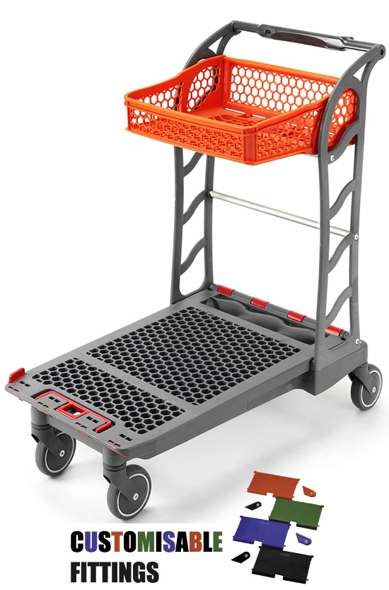 Flatbed Two Tier Trolley with Foldable 35 Litre Top Basket (DIY/Garcen Centre) #5