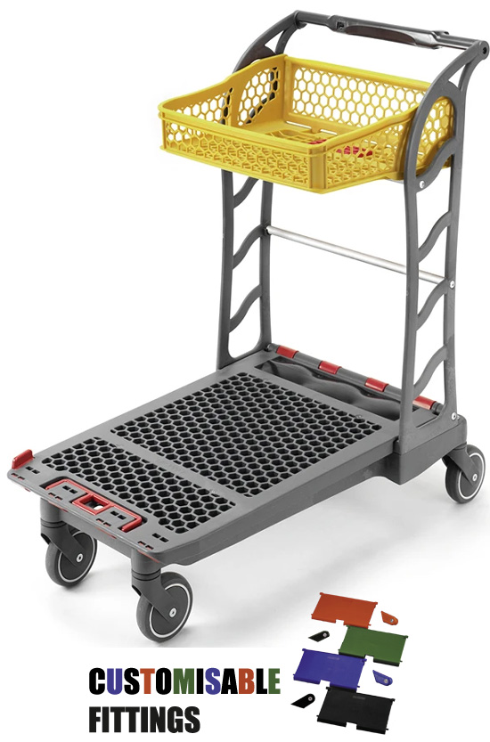 Flatbed Two Tier Trolley with Foldable 35 Litre Top Basket (DIY/Garcen Centre) #6