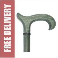 Hemp Green Ladies Wooden Walking Stick made from Natural Eco Materials - 91cm (36") Height