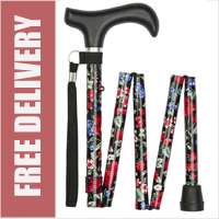 Handbag Size Mini Folding Walking Stick Fruit Pattern