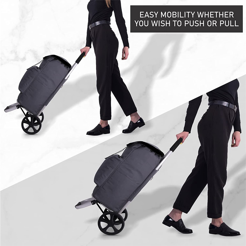 Hoppa Fully Insulated 2 Wheeled Huge Capacity Shopping Trolley with XL Wheels Grey #6