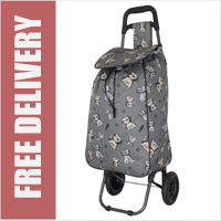 Limited Edition 2 Wheel Shopping Trolley Kitty Cat Print