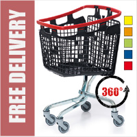 100 Litre LOOP Hybrid 360 Degree Plastic Space Saver Supermarket Shopping Trolley