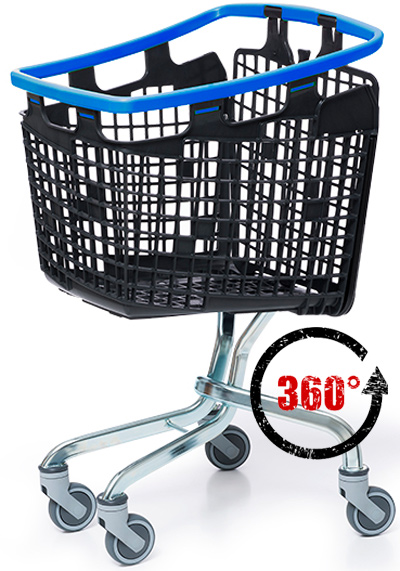 100 Litre LOOP Hybrid 360 Degree Plastic Space Saver Supermarket Shopping Trolley #1