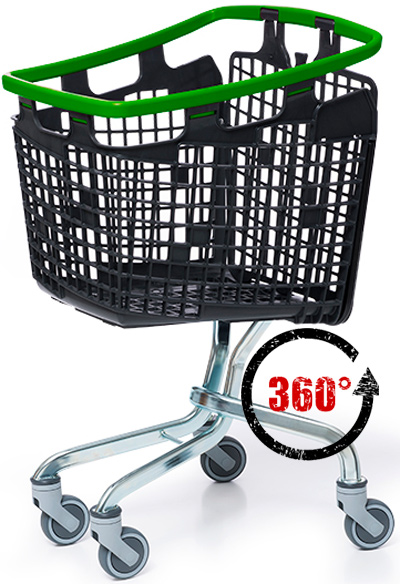 100 Litre LOOP Hybrid 360 Degree Plastic Space Saver Supermarket Shopping Trolley #2