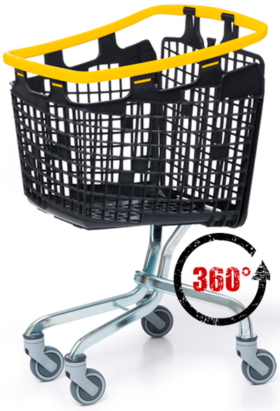100 Litre LOOP Hybrid 360 Degree Plastic Space Saver Supermarket Shopping Trolley #4