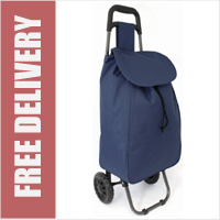 Montpellier 2 Wheel Super Lightweight Shopping Trolley with Large Capacity Plain Navy
