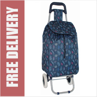 Limited Edition 2 Wheel Shopping Trolley Deep Forest Navy Floral