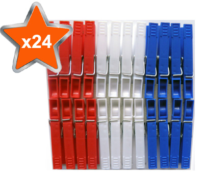 24 x High Quality Plastic Clothes Line Pegs